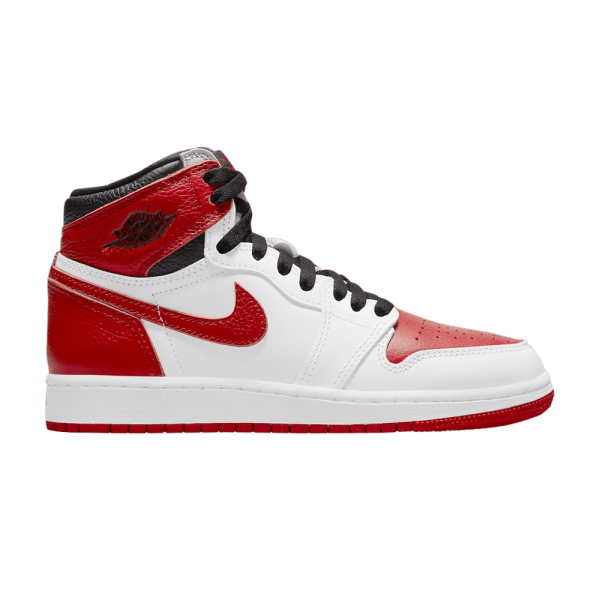 black white and red shoes