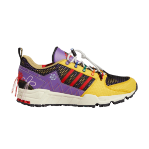 purple yellow red shoes