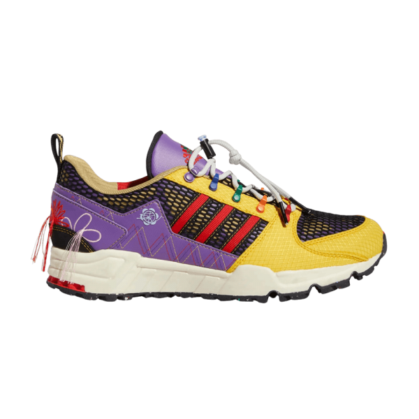 purple yellow red shoes